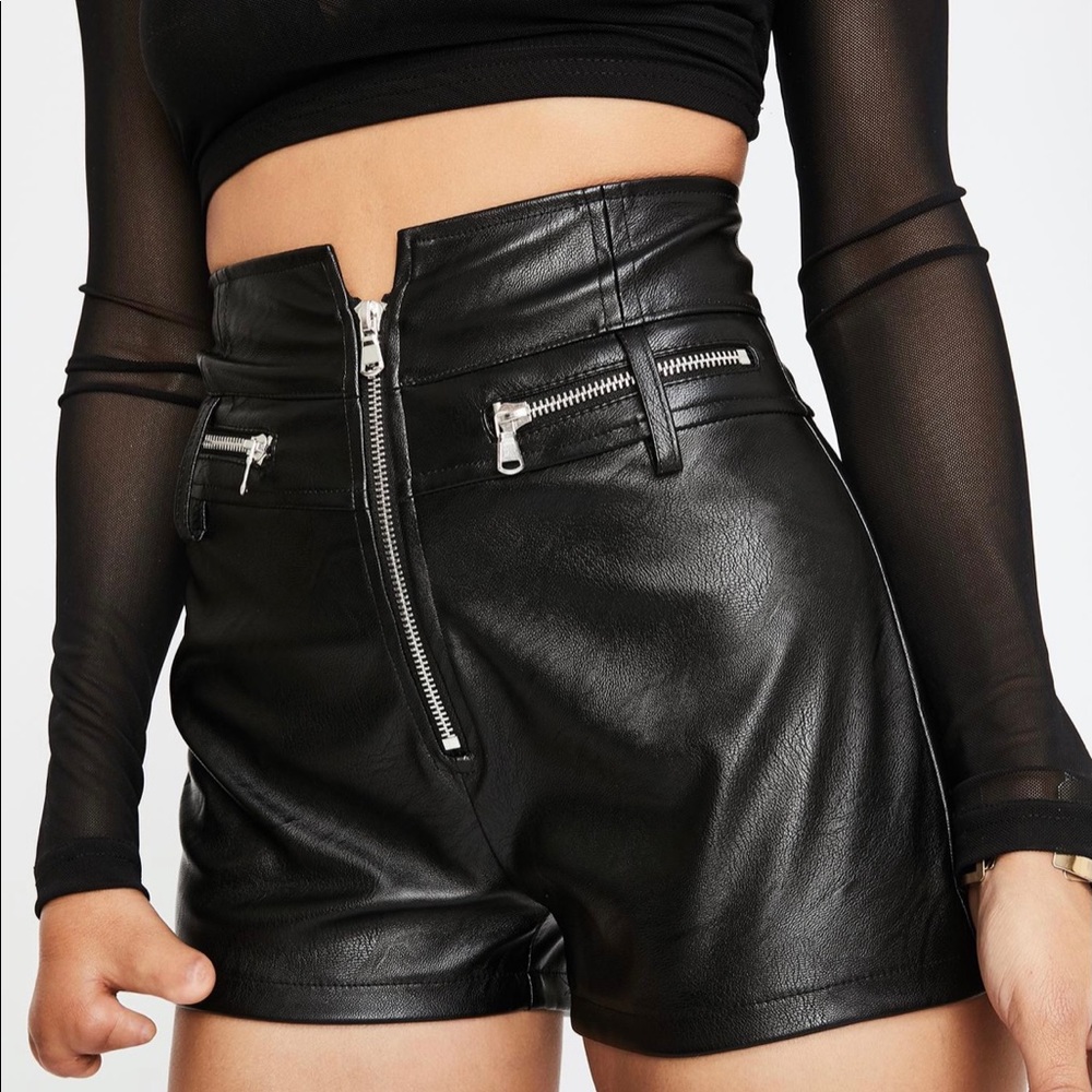 Leather shorts